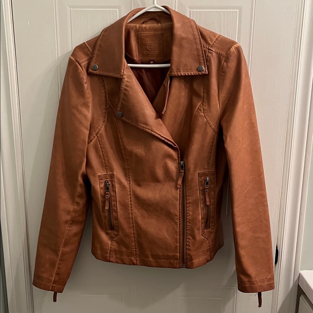 Max Studio Tan Leather Jacket